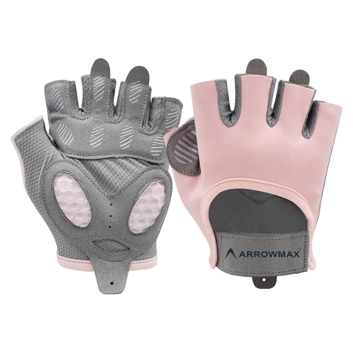 Arrowmax Gym Gloves For Women  Breathable Padded Workout Gloves With Wrist Support & AntiSlip Grip, HalfFinger Small Pink Wei