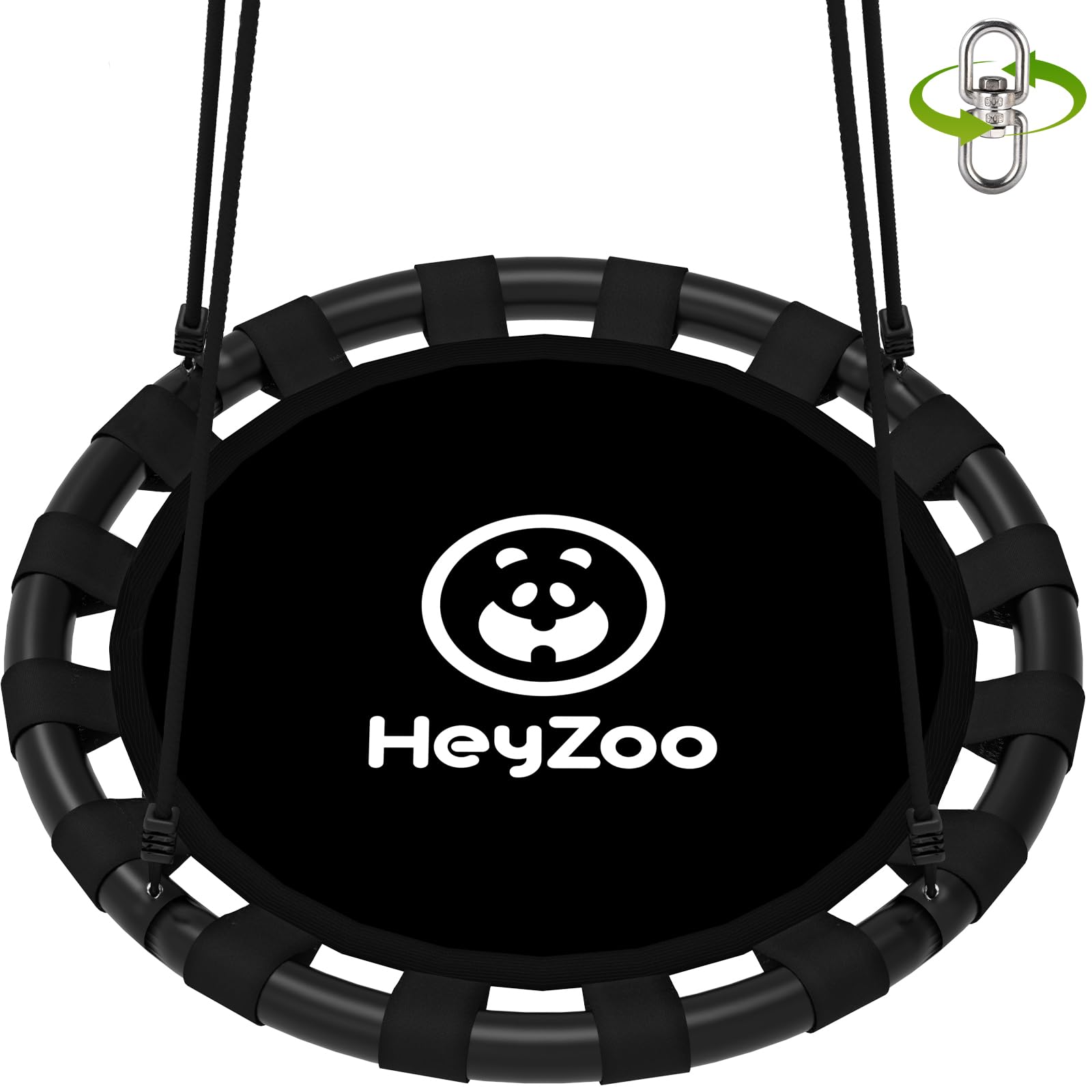 HeyZoo Saucer Swing, 48 Inch Larger Swing Sets for Backyard and Outdoor Playground, 900lbs Weight Capacity, with 360 Degree Swiv