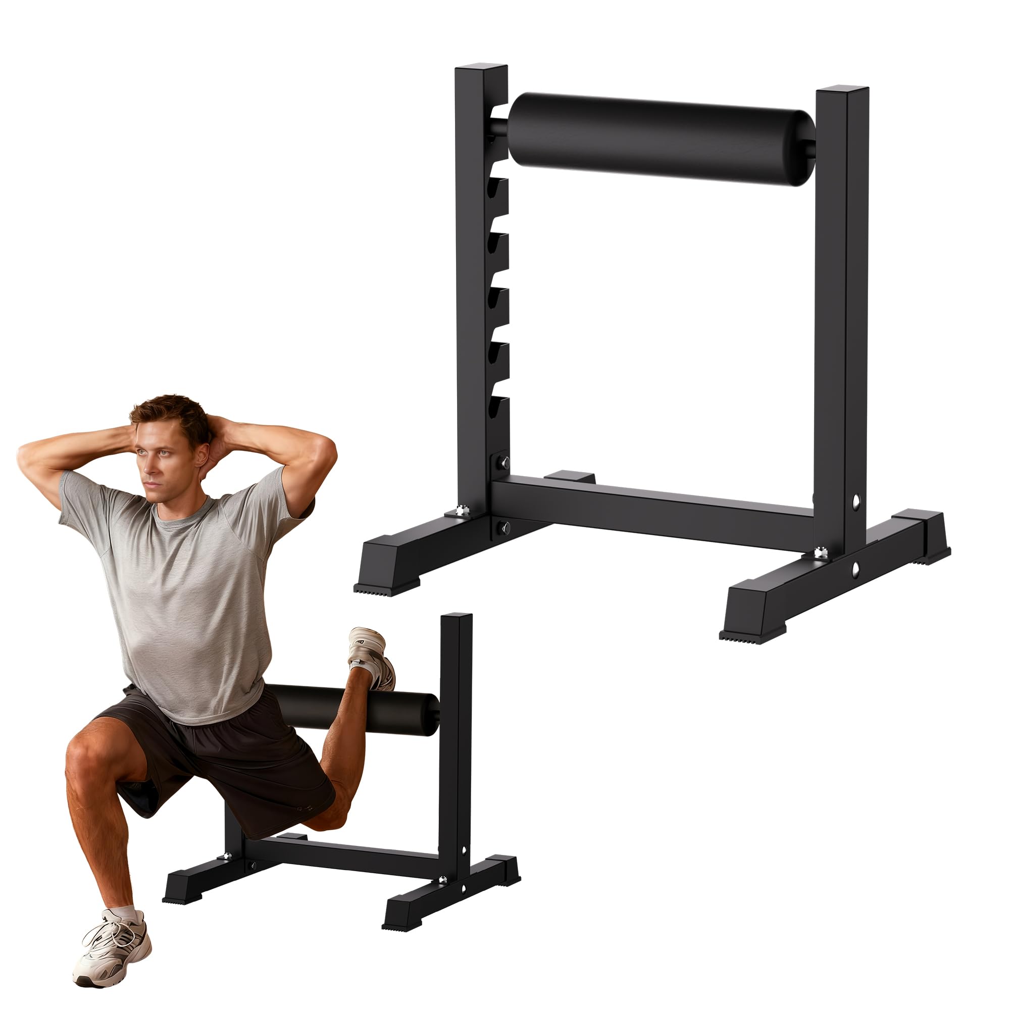 GarveeLife Bulgarian Split Squat Stand, 6-Level Adjustable Single Leg Squat Roller with 350 LBS Capacity, Thick Padding, Lower B