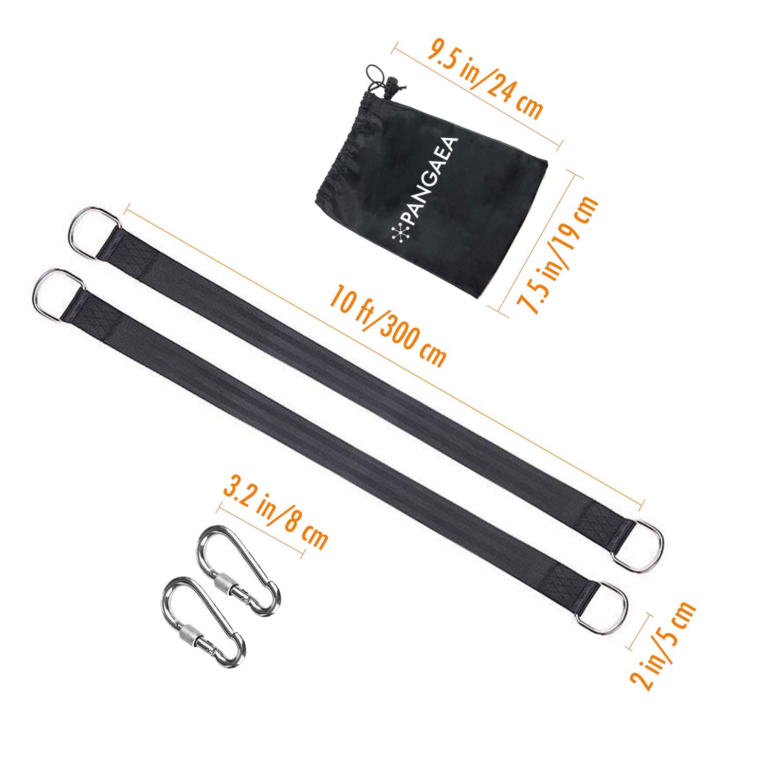 Pangaea Tree Swing Hanging Straps Kit, 5Ft10Ft20Ft30Ft, Heavy Duty Holds 2200Lbs Extra Long, With Safer Lock Snap Carabiners  Ca