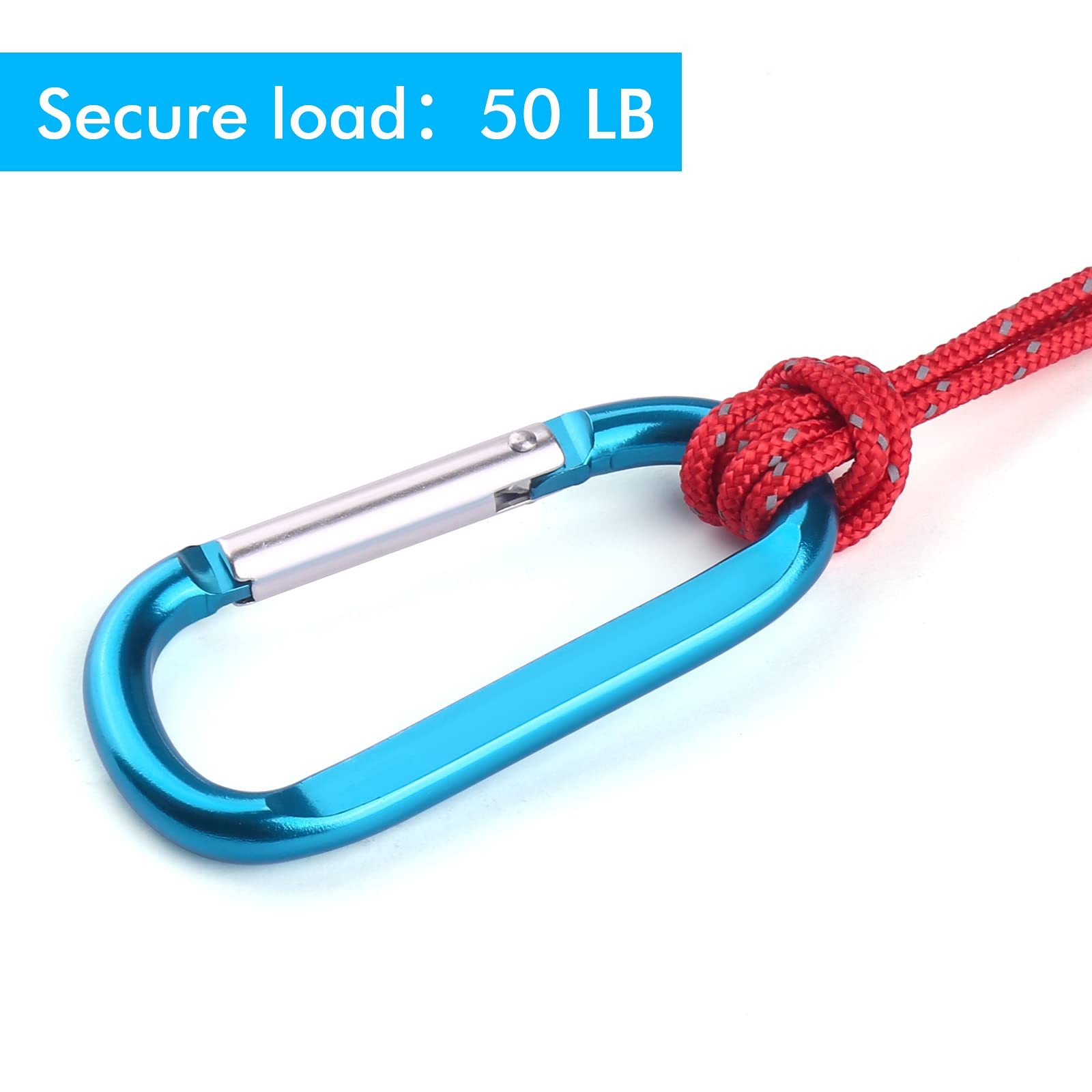 6Pcs Carabiner Caribeaner Clip,3'' Large Aluminum D Ring Shape Carabeaner Keychain Hook
