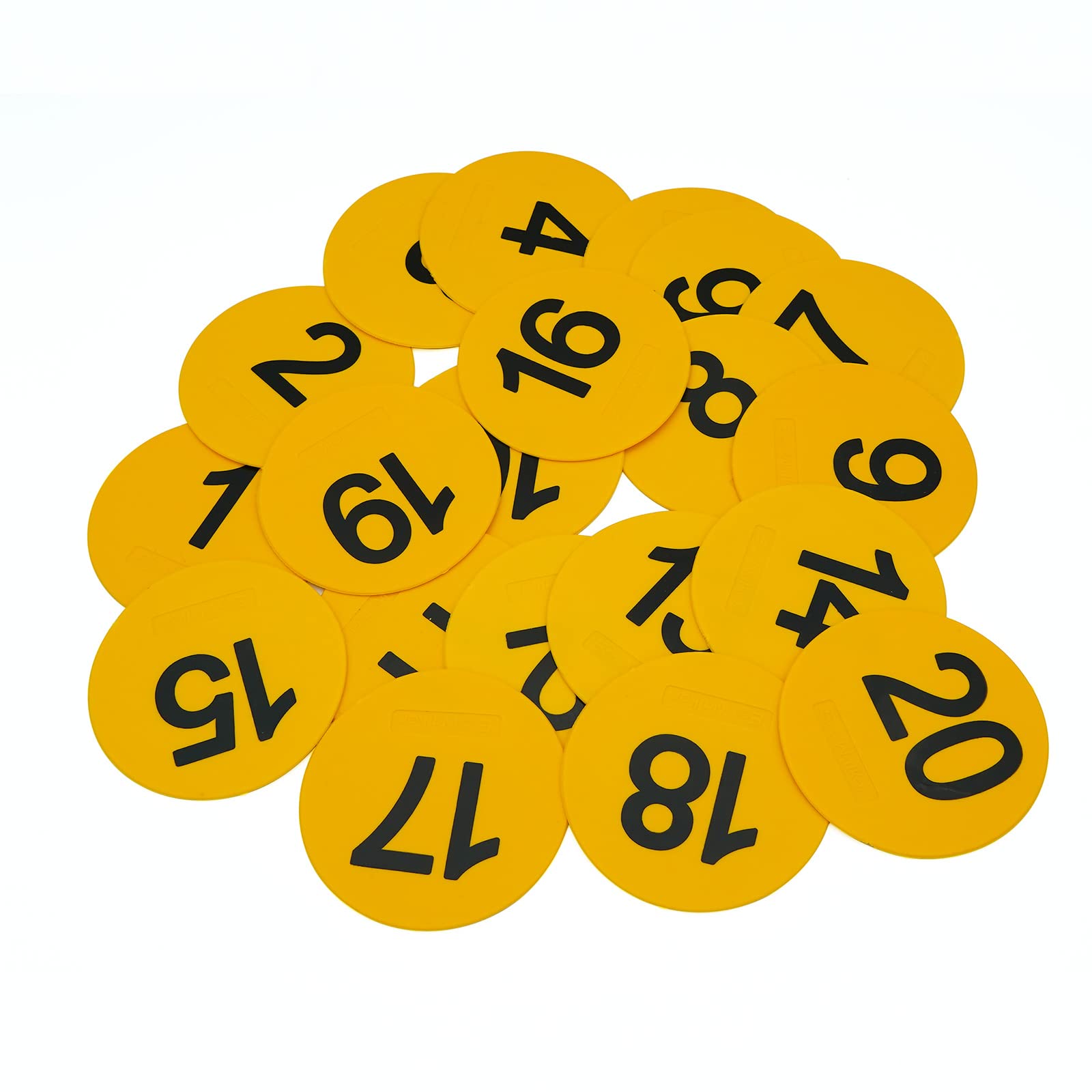 Eco Walker 4Inch Mini Floor Spot Markers For Classroom Preschool And Kindergarten (Set Of 20Pcs) (Yellow Number 1-20)