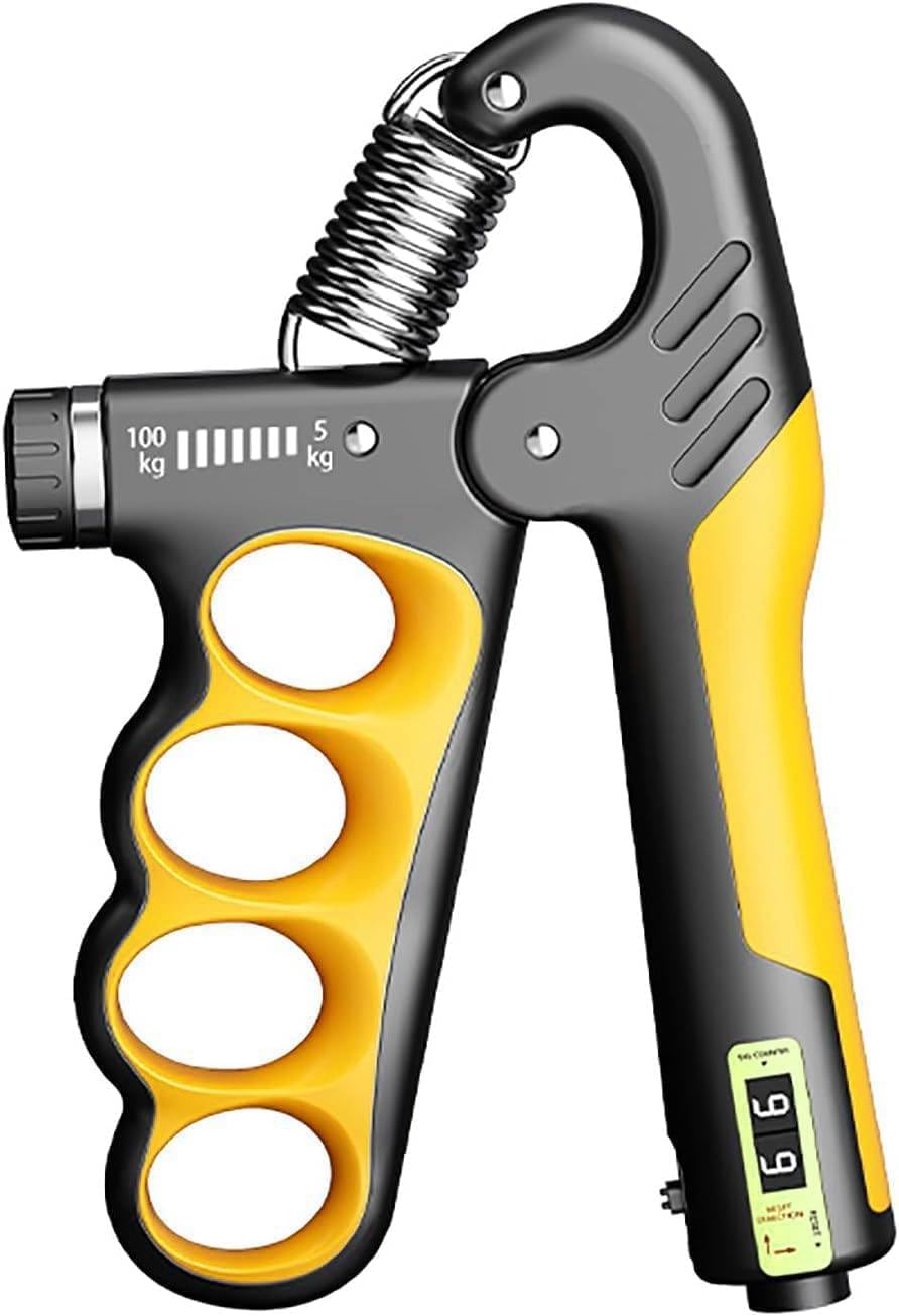 Kitsaws Sports Adjustable Hand Gripper with Counter for Men Women  Steel Coil Grip Strengthener 5100 kg TPR Handle Ergonomic F