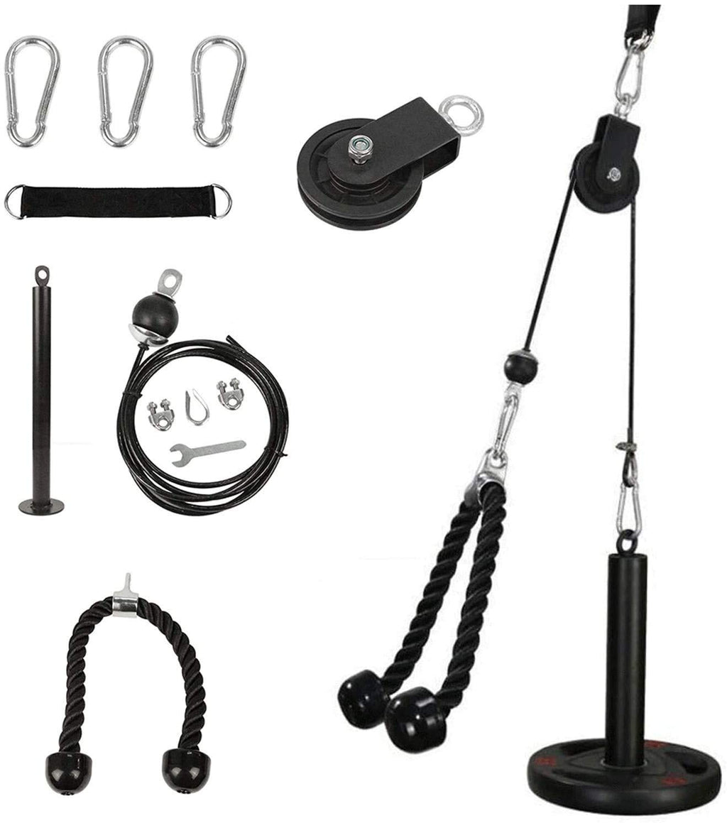 Morwealth Cable Pulley System, Lat Pull Down Weight Pulley System Gym Fitness Diy Loading Pin Weight Lifting Triceps Rope Workou