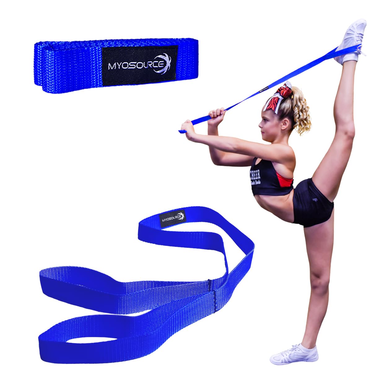 Myosource Kinetic Bands Cheerleading Flexibility Stunt Strap - Improve Stretching Stunts For Cheer Dance Gymnastics Physical The