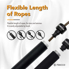 Feecco 1/2 Lb Weighted Jump Rope For Boxing, Cardio, Crossfit Workout, 8~11Ft Range Adjustable Length Steel Ropes With Ball Bear