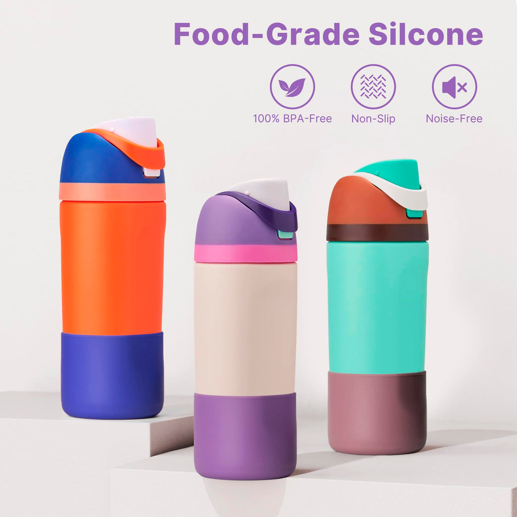 Diumepo Silicone Water Bottle Boot for Owala 14/16oz, Anti-Slip Protective Sleeve Bottom Bumper Protector for Owala Kids 12 oz T