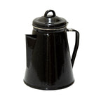 Stansport Enamel Percolator Coffee Pot & 4 Mug Set - Black