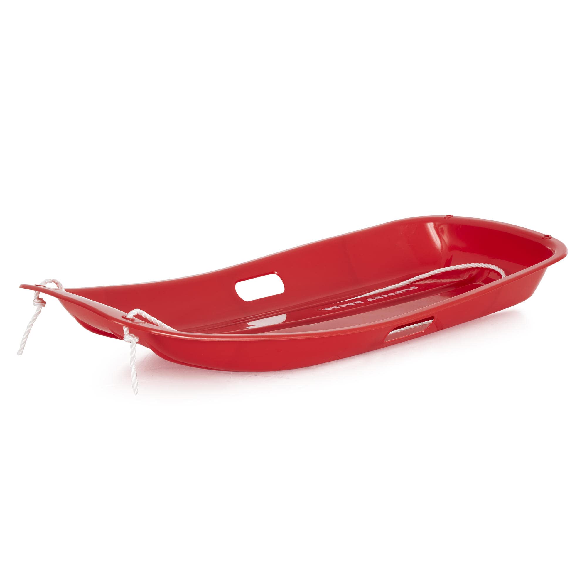 Slippery Racer Downhill Sprinter Flexible Kids Toddler Plastic Cold-Resistant Toboggan Snow Sled With Pull Rope And Handles, Red