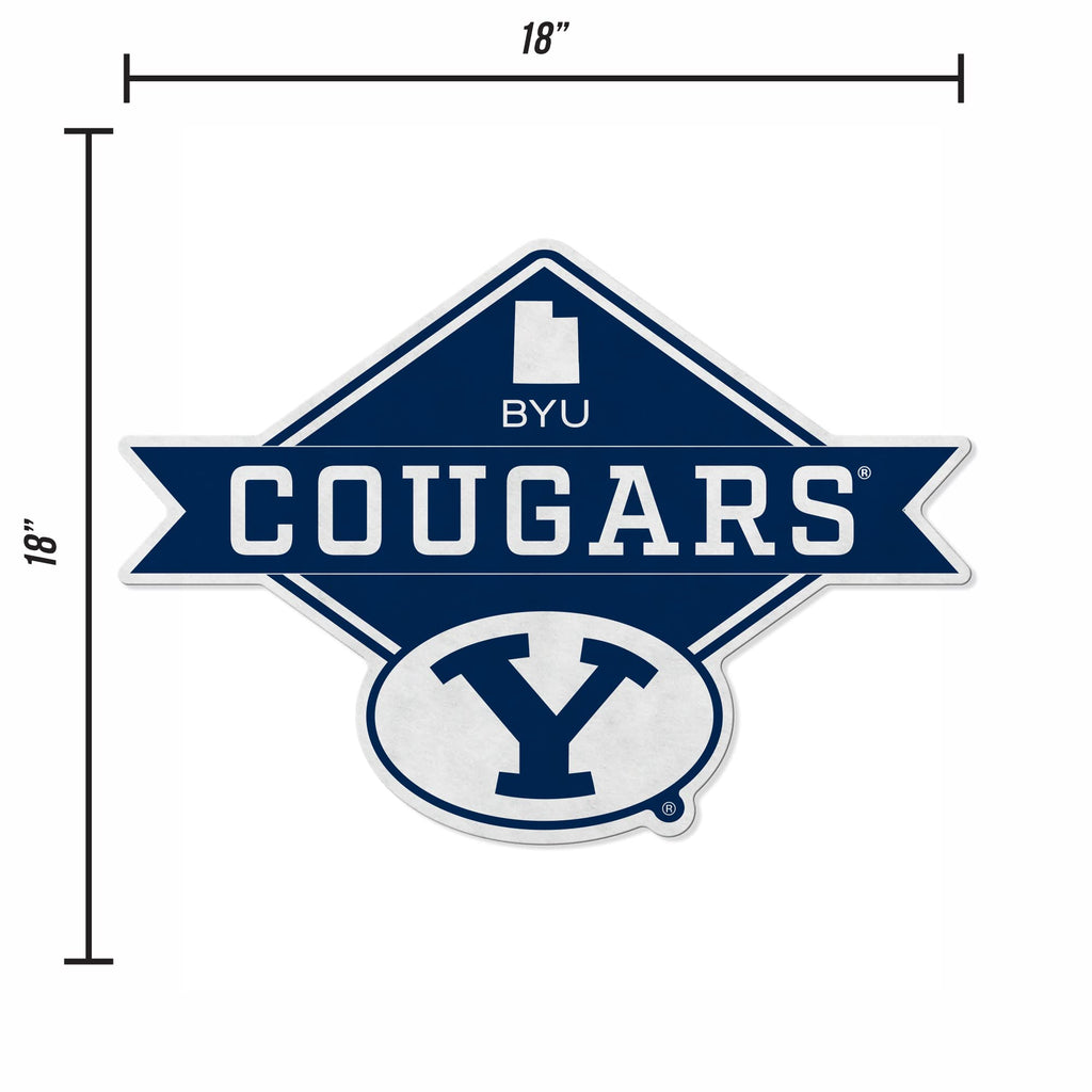Rico Industries Ncaa Byu Cougars Diamond Shape Cut Pennant - Home And Living Room D  Cor - Soft Felt Ez To Hang