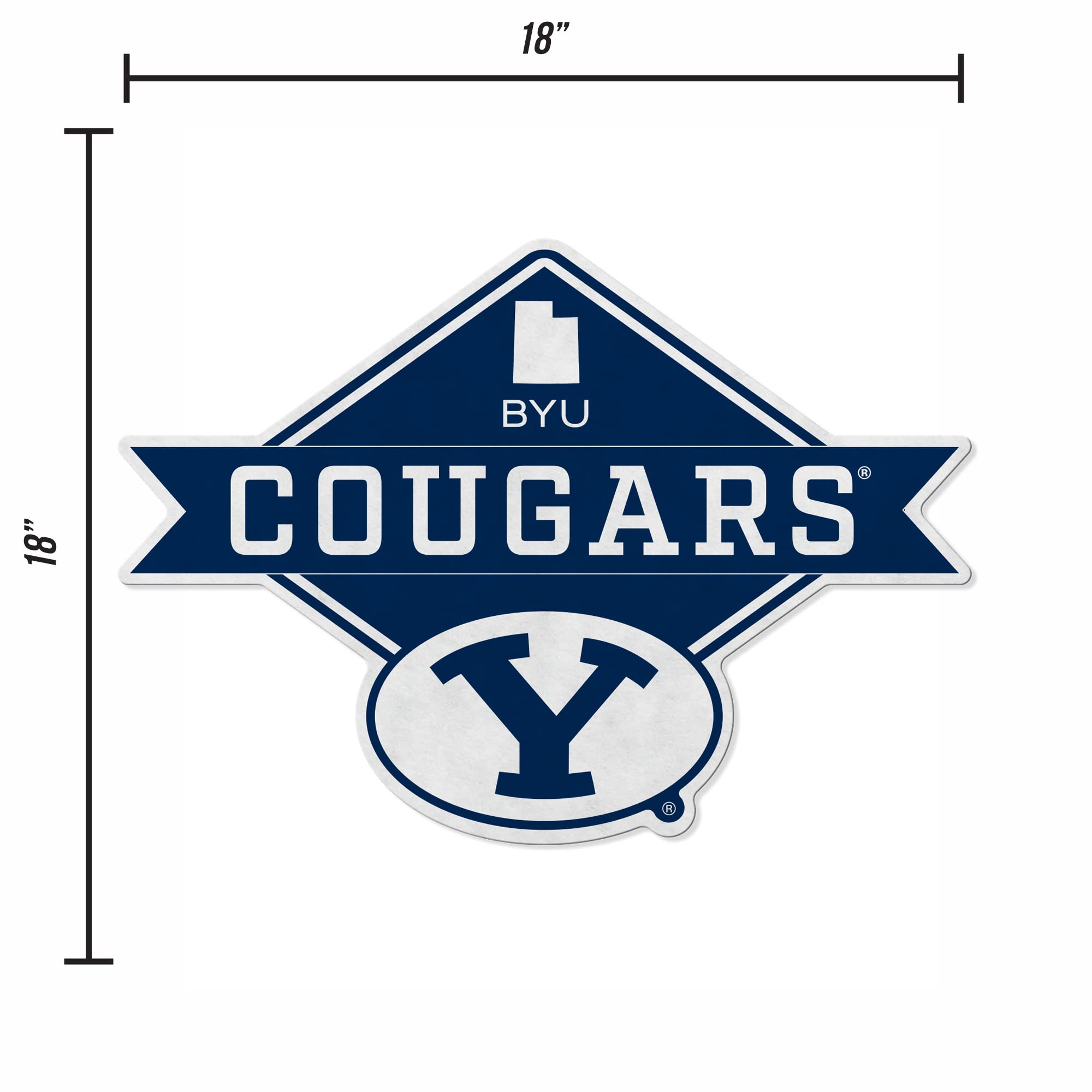 Rico Industries Ncaa Byu Cougars Diamond Shape Cut Pennant - Home And Living Room D  Cor - Soft Felt Ez To Hang