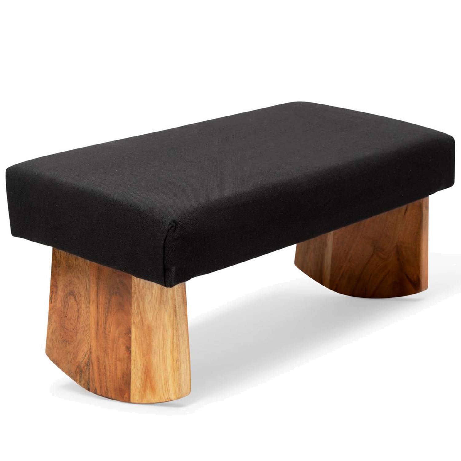 Waterglider International Meditation Bench (Zen Black), Seiza, Sustainable Acacia Wood With Curved Bottom Edges For The Perfect