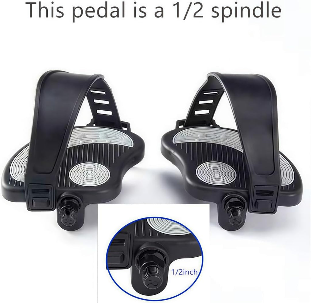 Ybeki Exercise Bike Pedals With Straps For Spin Bike And Indoor Stationary Exercise Bike, 6 Month Warranty