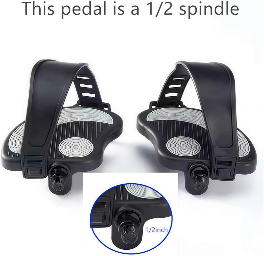 Ybeki Exercise Bike Pedals With Straps For Spin Bike And Indoor Stationary Exercise Bike, 6 Month Warranty