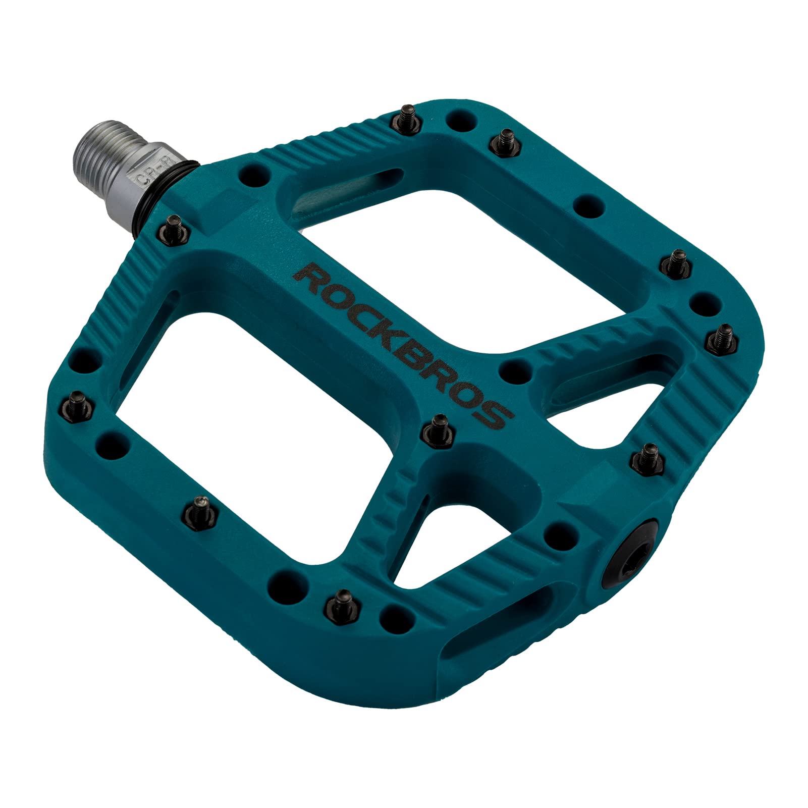 Rock BROS Mountain Bike Pedals Nylon Composite Bearing 9/16 MTB Bicycle Pedals with Wide Flat Platform Blue
