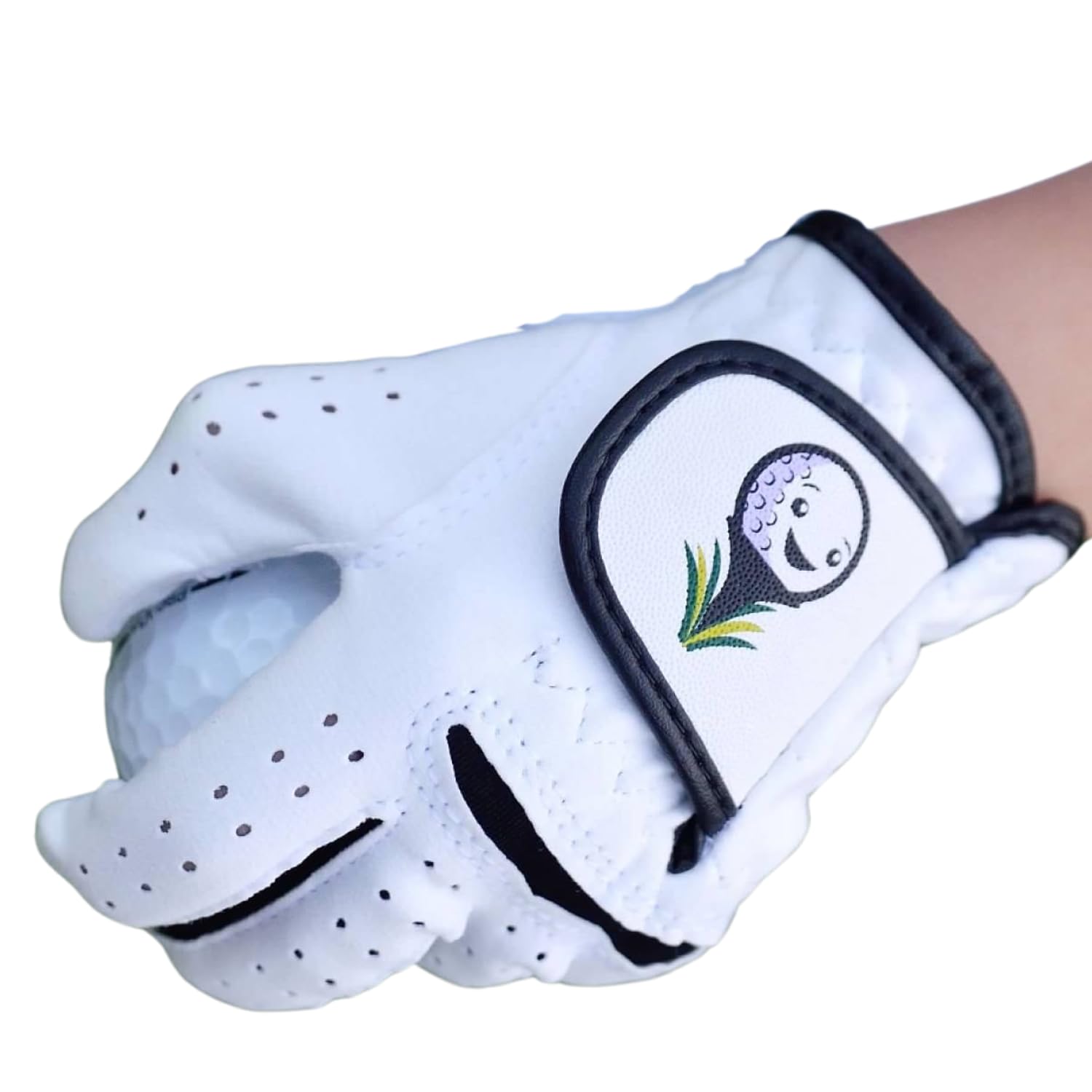 Tot Jocks - White Golf Glove For Kids, Smiling Golf Ball, Junior Golf Gloves With Superior Grip And Comfortable Fit For Kids Age