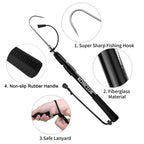 Komclub Telescopic Fishing Gaff With Super Sharp Spear Hook Lightweight Hand Fish Gaff With Soft Rubber Nonslip Handle And Lanya