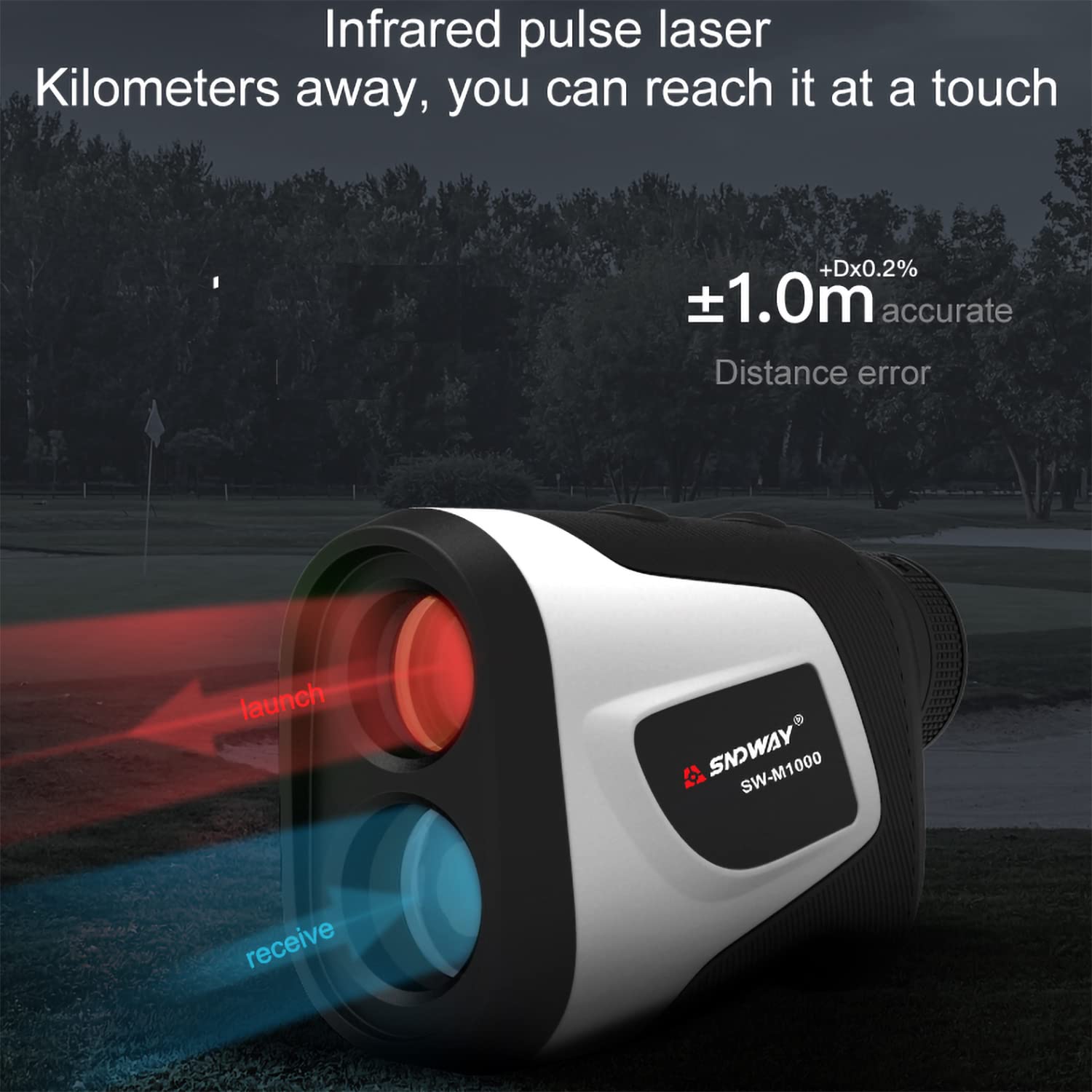 Golf Rangefinder Telescope 6X Laser Ranger Finder With Golf Slope, Rechargeable Range Finder For Hunting Shooting Golfing, 546 Y