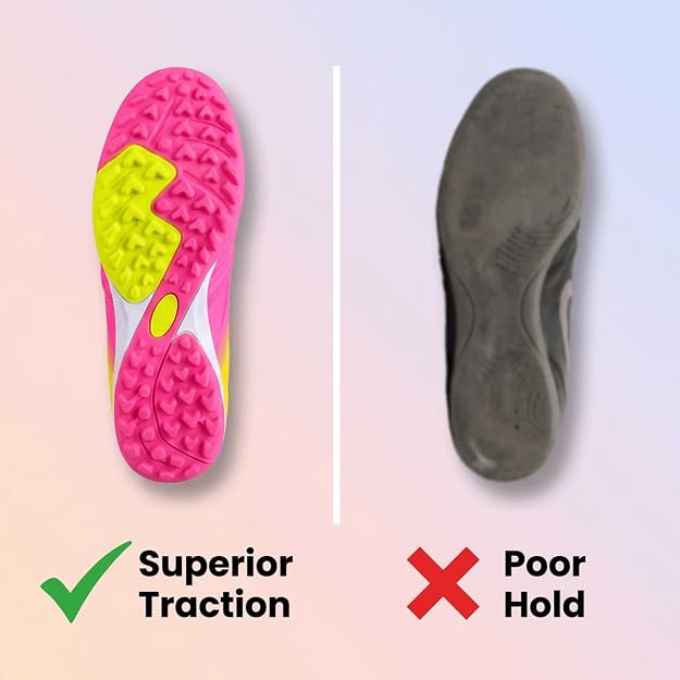 Vizari Liga Turf Soccer Shoes – Pink/Yellow