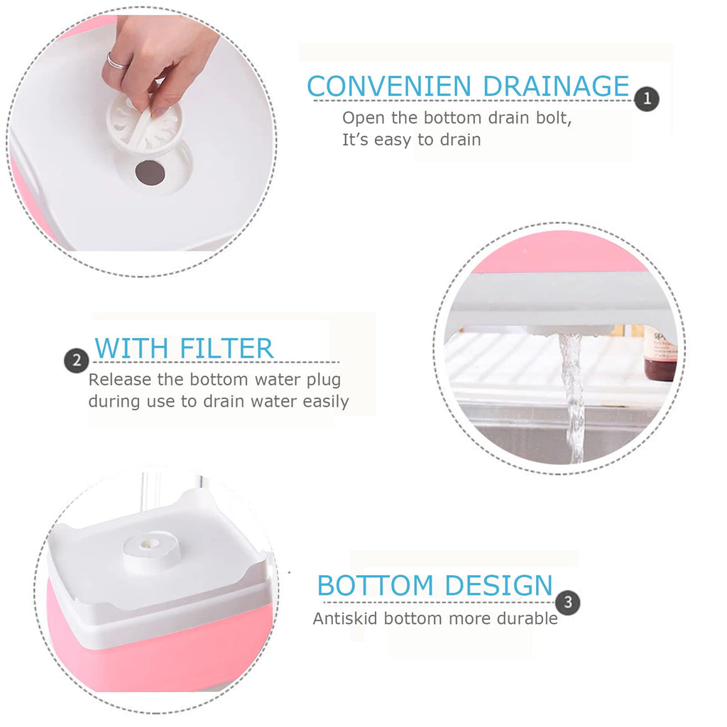Montnorth Dishpan For Washing Dishes,9L Collapsible Dish Tub Portable Sink,Wash Dish Basin,Foldable Laundry Tub,Washing Basin Wi