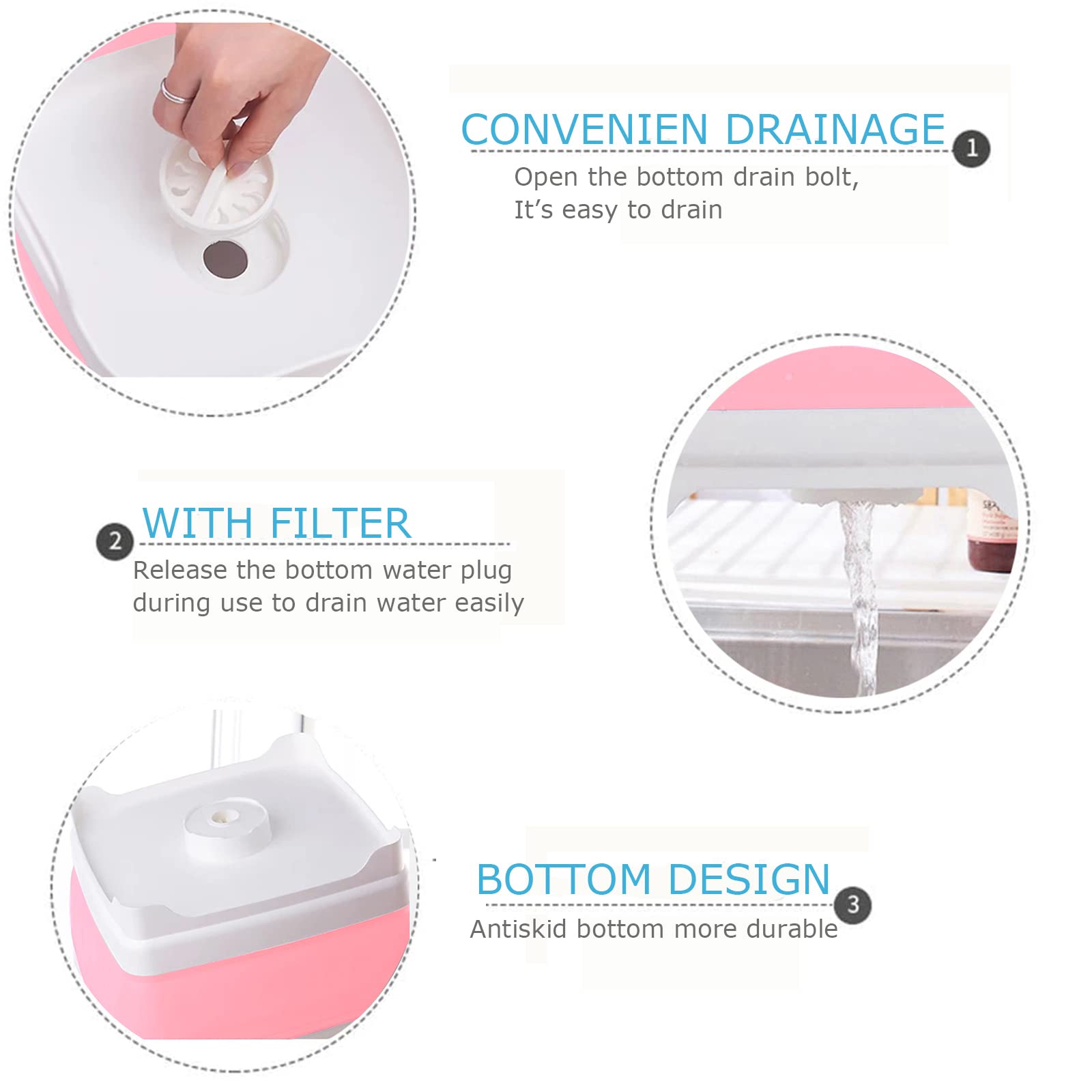 Montnorth Dishpan For Washing Dishes,9L Collapsible Dish Tub Portable Sink,Wash Dish Basin,Foldable Laundry Tub,Washing Basin Wi