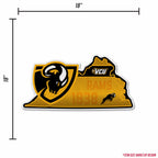 Rico Industries Ncaa Virginia Commonwealth Rams State Shape Shape Cut Pennant - Home And Living Room D  Cor - Soft Felt Ez To Ha