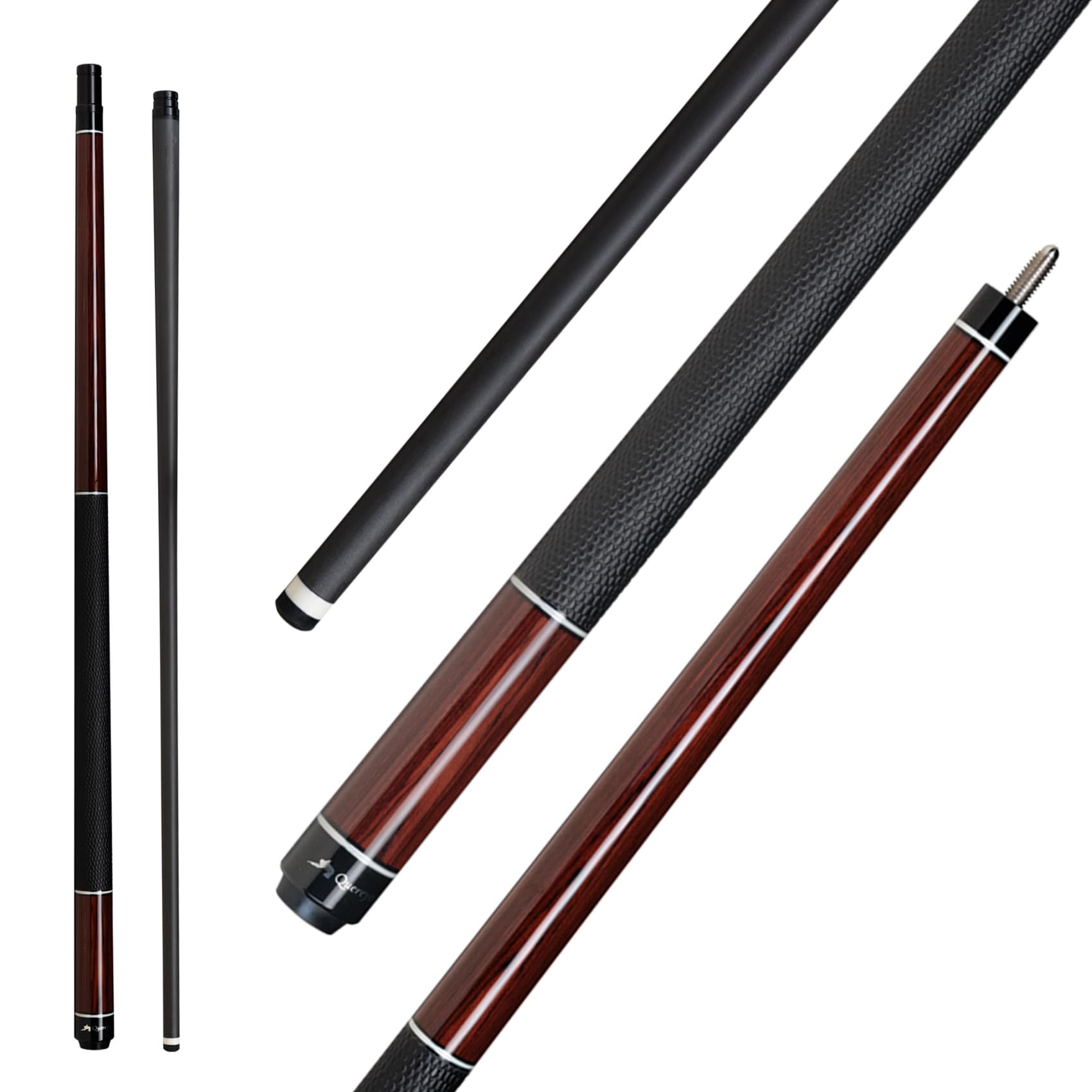 Quereyes Carbon Fiber Pool Cue,58  Low Deflection Pool Cue,Carbon Fiber Cue Shaft 5/16  18,Professional Pool Sticks for Adults(E
