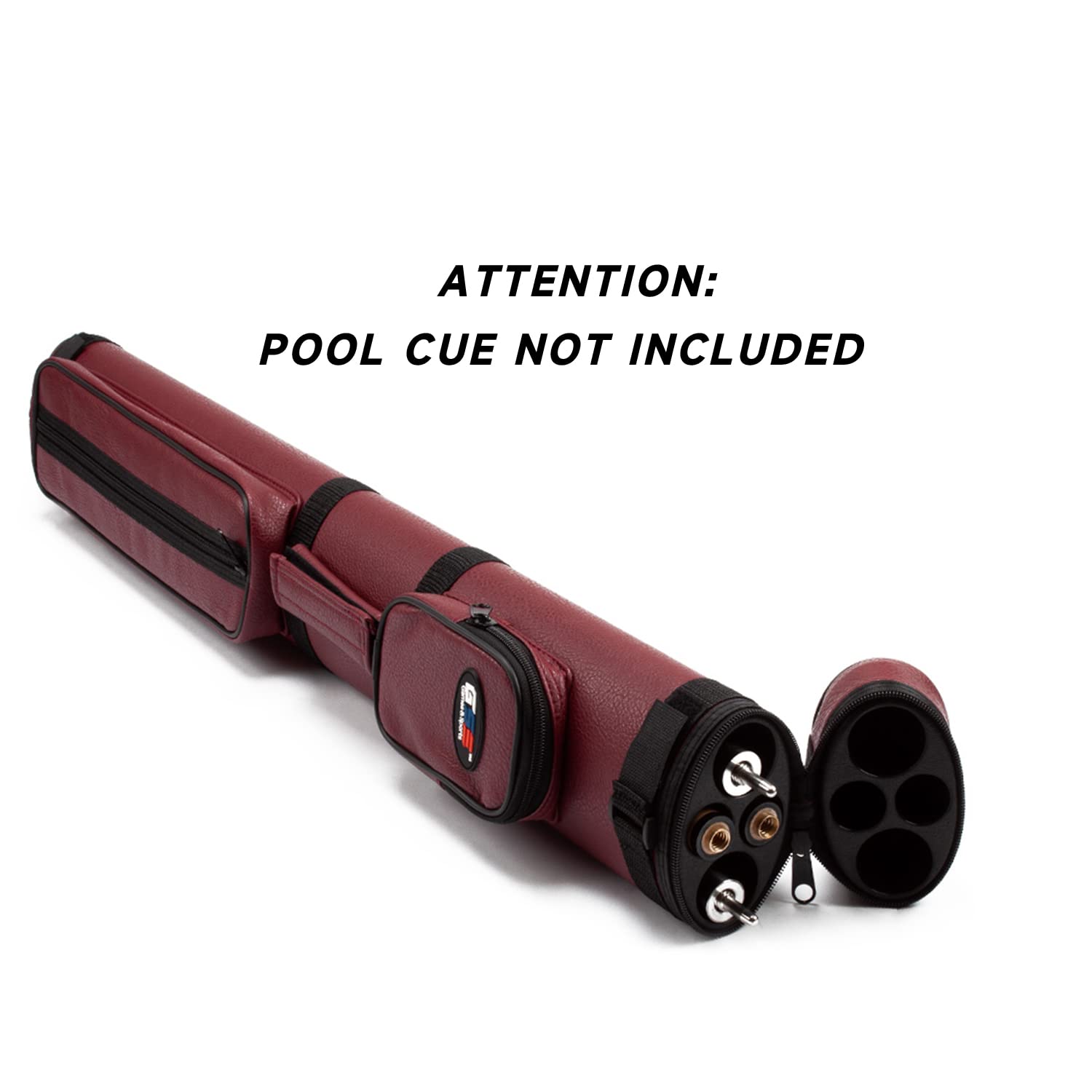 Gse 2X2 Deluxe Hard Billiard Pool Cue Stick Carrying Case, Billiard Cue Case, Billiards Accessories (Oval - Burgundy)