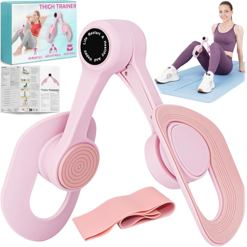 Kegel Exercise, Inner Thigh Exerciser with Resistance Band, Pelvic Floor Muscle Workout Equipment, Thigh Workout Equipment, Hip