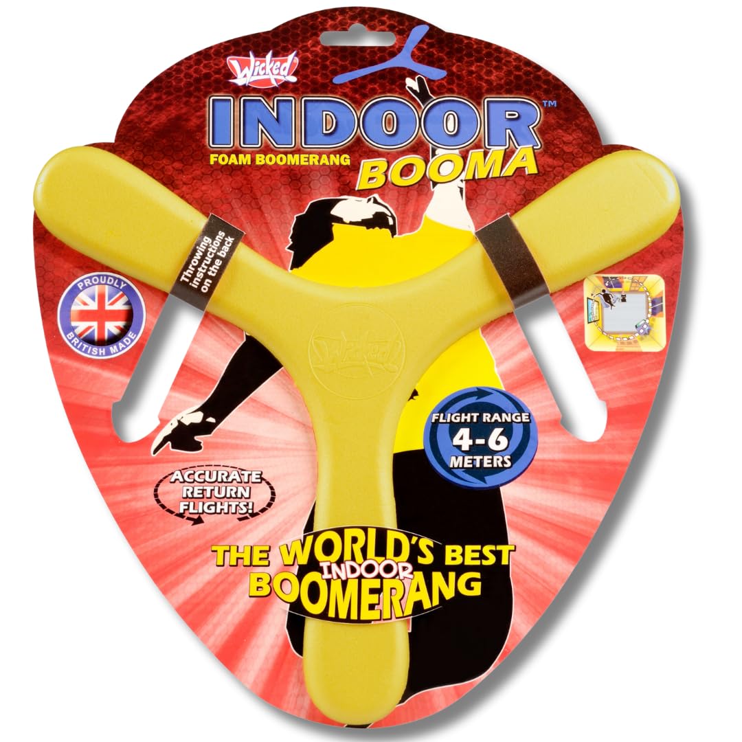 Wicked Indoor Booma - The World'S Best Indoor Boomerang. Special Memorang Foam To Play Safe At Home/Backyards. 1 Random Color Bo