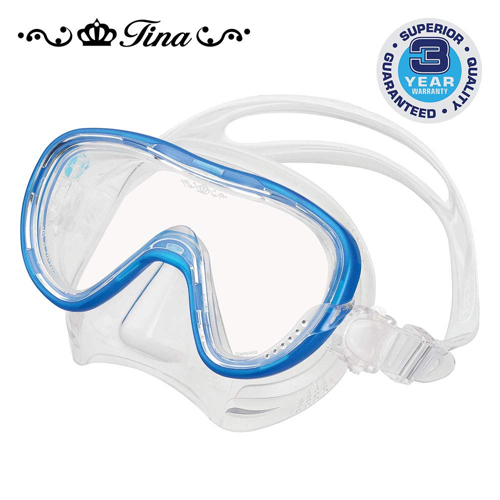 Tusa M-1002 Freedom Tina Scuba Diving Mask, Fishtail Blue