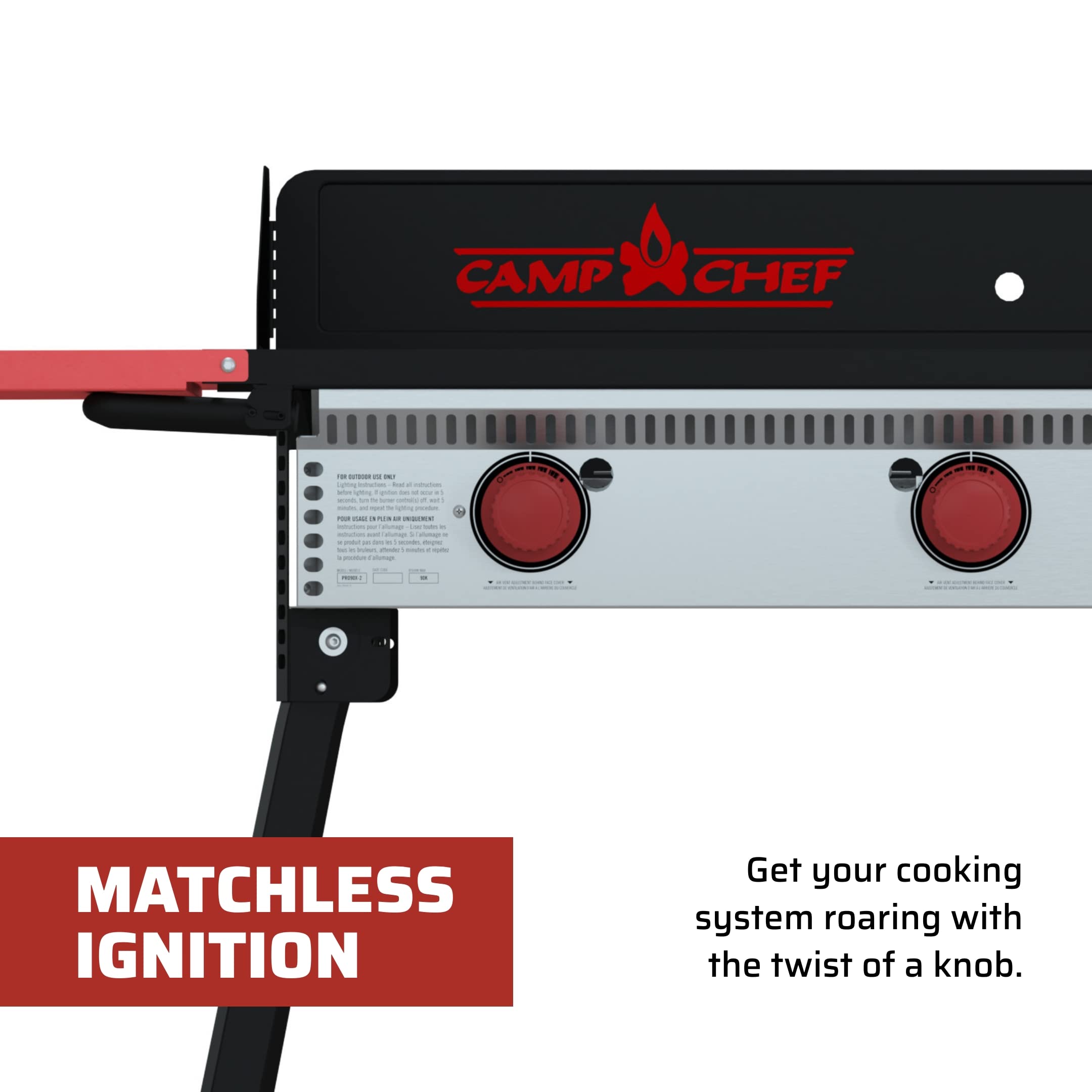 Camp Chef Pro 16 Cooking System - Three-Burner Camp Stove - Includes Windscreen & Matchless Ignition - Portable Camping Cooking