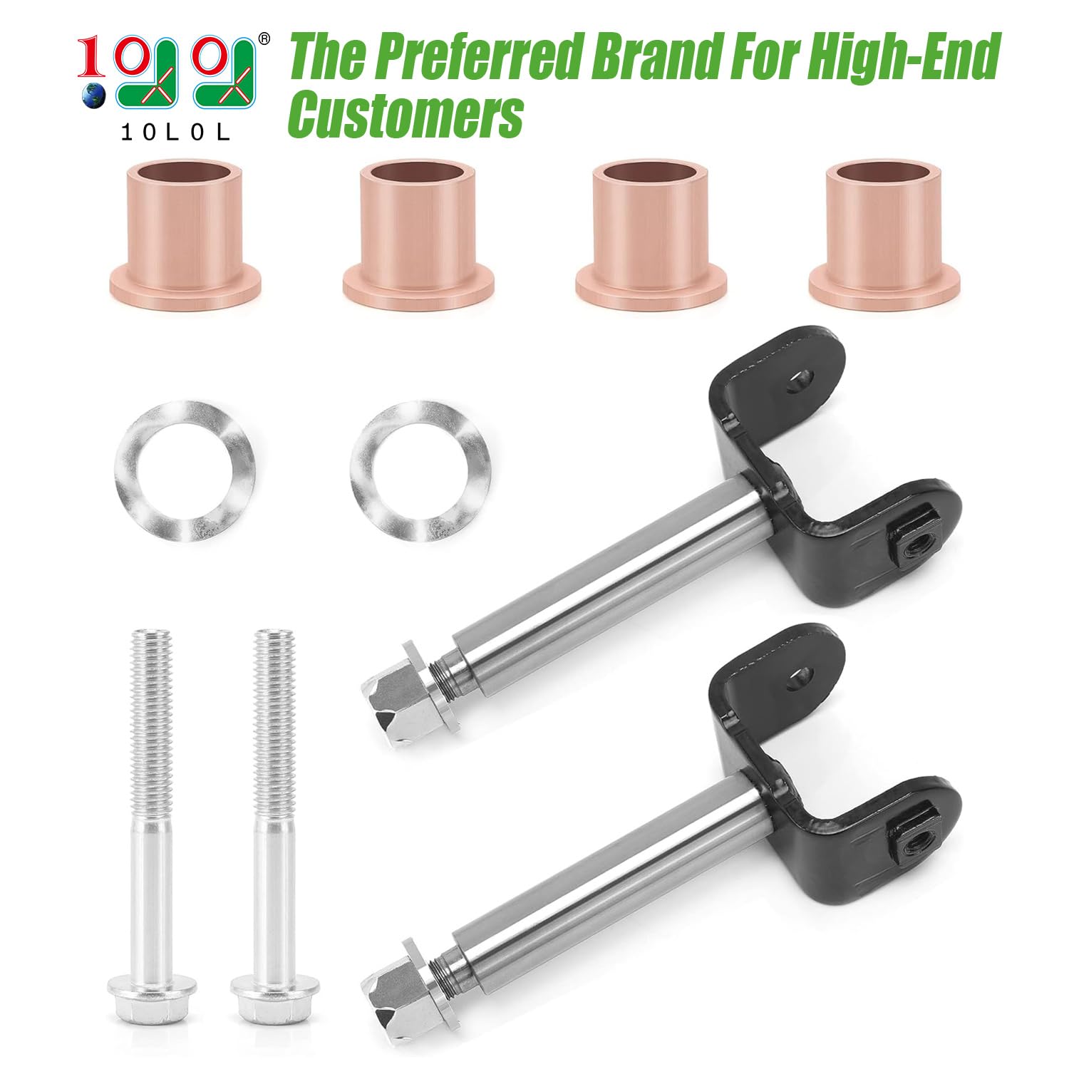 10L0L Complete Front End King Pin Kit For Club Car Precedent 2004-Up Gas/Electric Golf Cart, Oem# 102287201 103638601 103638801