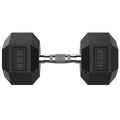 HANDBODE Hex Dumbbell 42.5LB Single, Rubber Encased Hexagonal Hand Weight for Strength Training, Workouts & Exercise