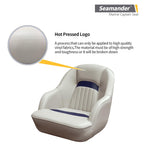 Seamander Pontoon Captains Bucket Boat Seat, 19.7H X 22.2L X 21.7D Inches, Injection Molded Plastic Frame, Plush Foam Padding, M