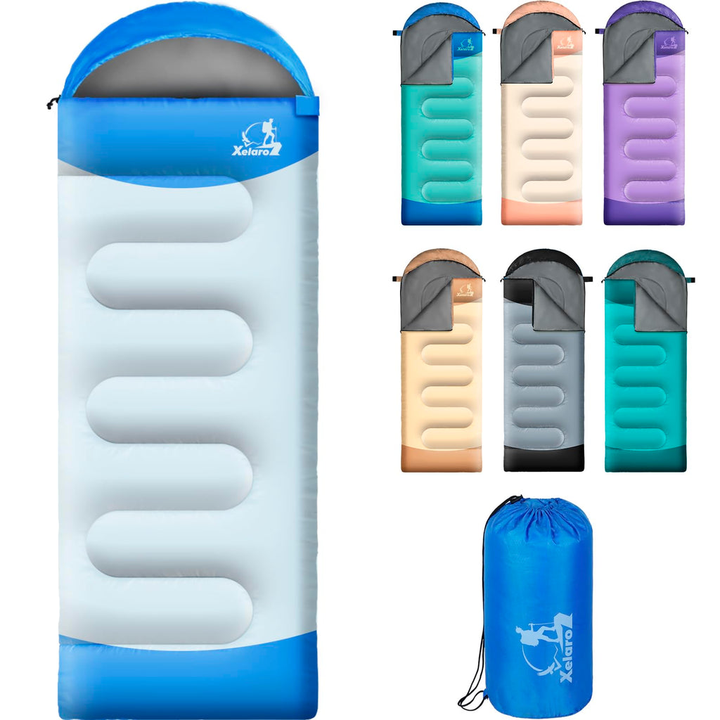 Xelaro Sleeping Bags For Adults Kids - 3 Season Cold&Warm Weather Waterproof Lightweight Sleeping Bags For Camping Hiking Outdoo
