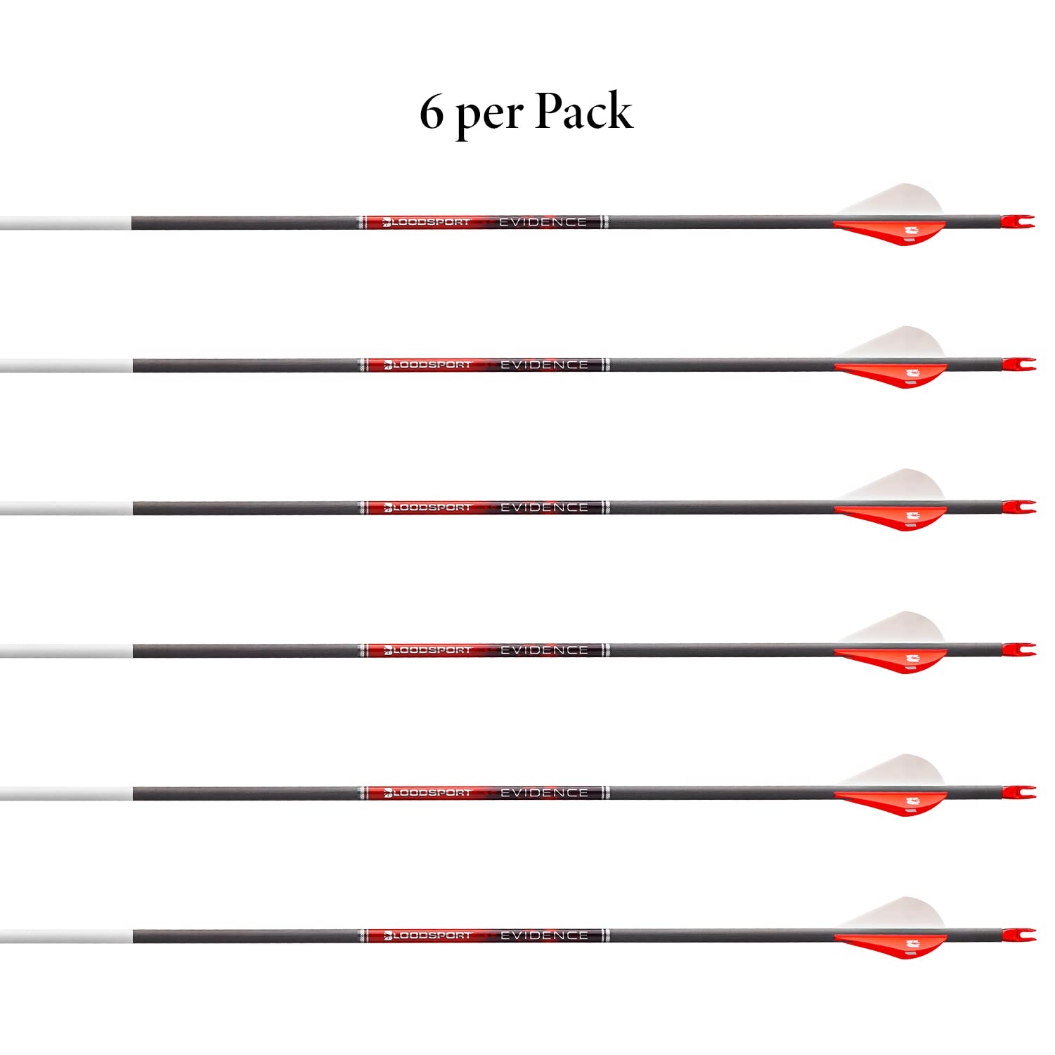 Bloodsport Evidence Arrow, 165'' Micro-Diameter, 001'' Straightness, 6 Pack, 500 Spine