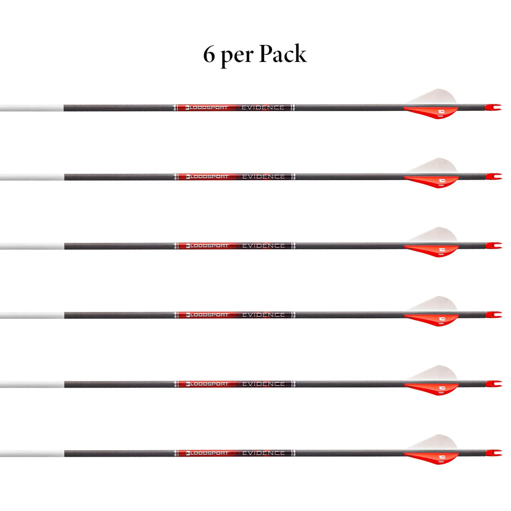 Bloodsport Evidence Precise Durable Carbon Fletched Hunting Arrow For Compound Bow - 31'' Length.165 Micro-Diameter.001 Straight
