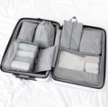7Pcs Duffle Storage Pouch Packing Cube Storage Bags Travel Luggage Organizer Set (Gray)