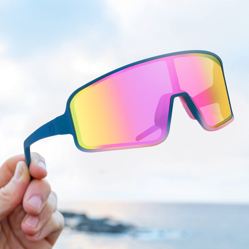Maxjuli Polarized Sunglasses For Men Women, Windproof Outdoor Sports Cycling Running Uv400 Protection Sun Glasses (Solid Blue To