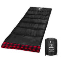 Forinbuy Cotton Flannel Sleeping Bag For Adults, Xl Cold Weather Sleeping Bags, 3-4 Season Waterproof Warm Envelope Sleeping Bag