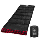 Forinbuy Cotton Flannel Sleeping Bag For Adults, Xl Cold Weather Sleeping Bags, 3-4 Season Waterproof Warm Envelope Sleeping Bag