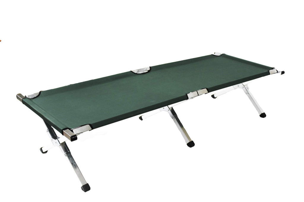 Kemp Usa Green Multipurpose Aluminum Camping & Military Portable Folding Cot, Extremely Lightweight & Durable