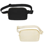 Vorolo Waist Pack For Running Fanny Pack For Women And Men Crossbody Belt Bag Bum Bag With Adjustable Strap For Sports Black+Kha