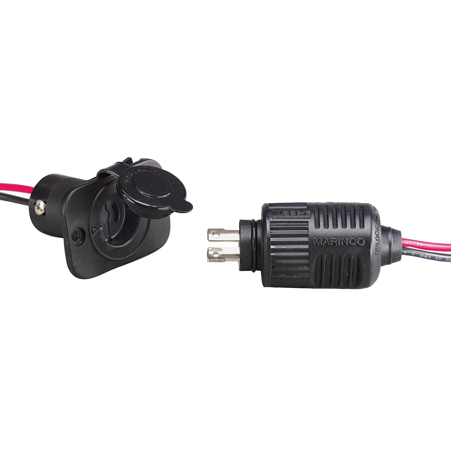 Marinco 12Vcps2 2 Wire Connectpro Receptacle And Plug Combo, 40 Amp Black