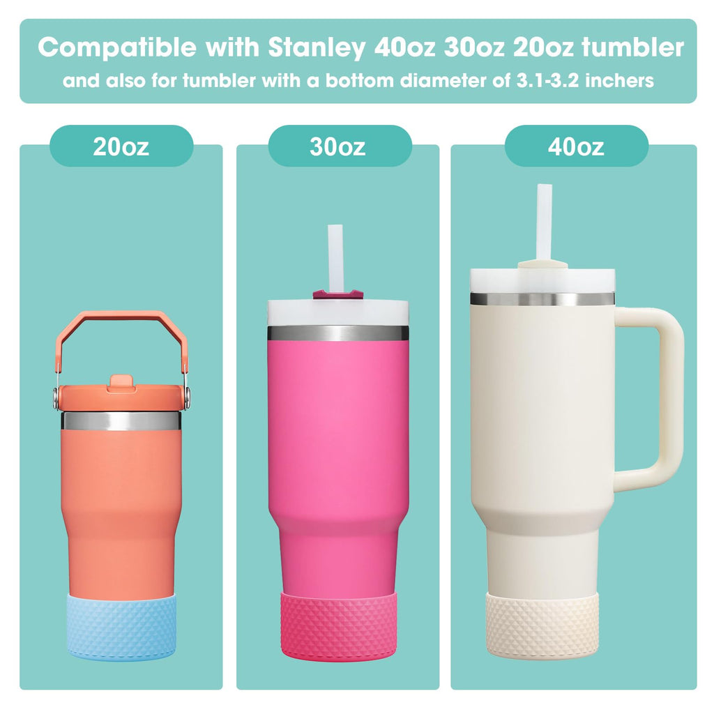Airboat Upgrade 2PCS Protective Silicone Boot Bumper for Stanley Quencher Adventure 40oz 30oz 20oz Tumbler, Water Bottle Bottom
