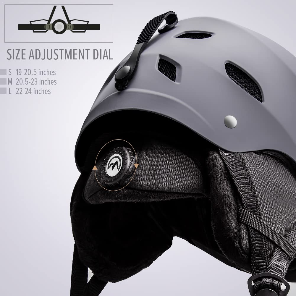 Outdoormaster Kelvin Ski Helmet - Snowboard Helmet For Men, Women & Youth (Gray,L)