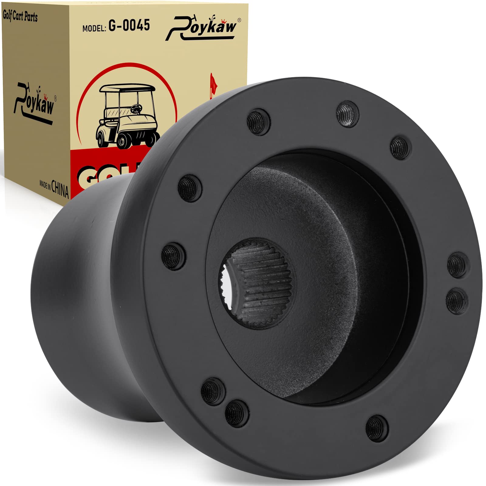 Roykaw Golf Cart Steering Wheel Or Hub Adapter For Ezgo Club Car Yamaha (For Ezgo Rxv/Txt Black)