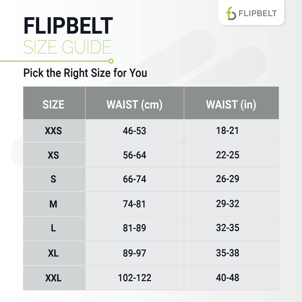 FlipBelt Zipper Running Belt for Phone and Small Accessories, Exercise Waist Pouch for Women and Men, S, Reflective Black