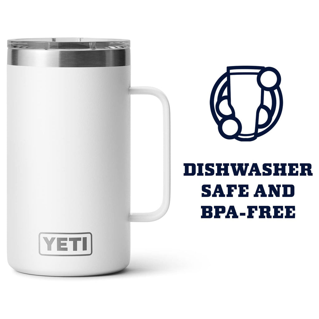 Yeti Rambler 24 Oz Mug, Vacuum Insulated, Stainless Steel With Magslider Lid, White